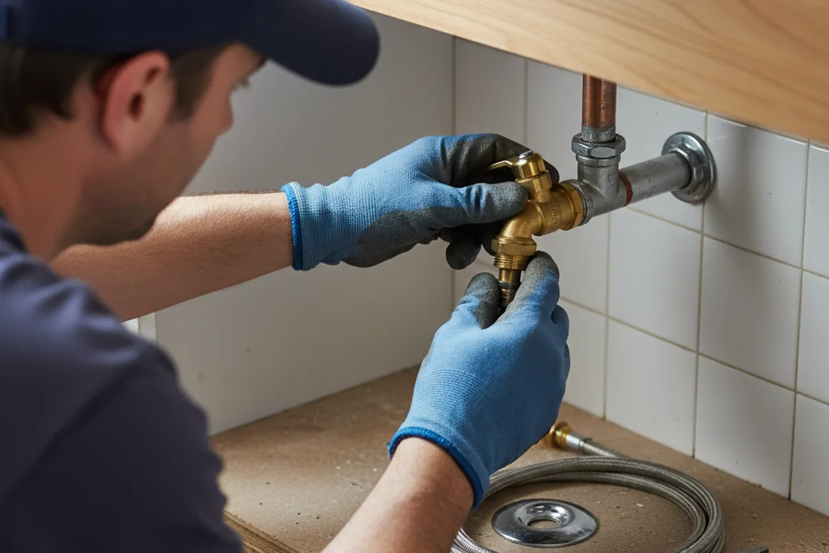 Shutoff valve and fitting work during Emergency Plumbing in Highland